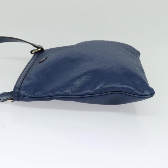 GUCCI Diamante Shoulder Bag Leather Blue Gold - Picture 5 of 16